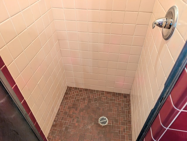 bathroom featuring a stall shower