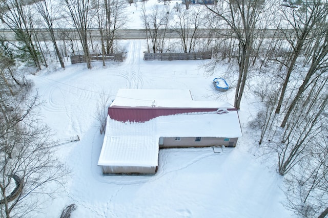 view of snowy aerial view