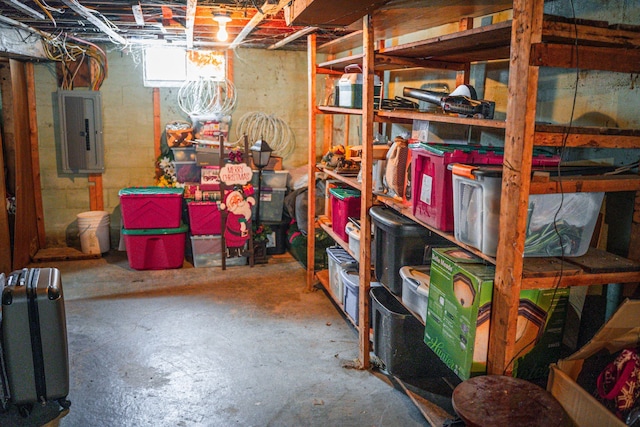 storage room featuring electric panel