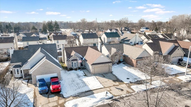 aerial view featuring a residential view