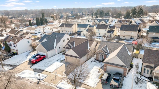 aerial view with a residential view