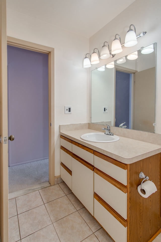 bathroom featuring vanity and tile patterned floors