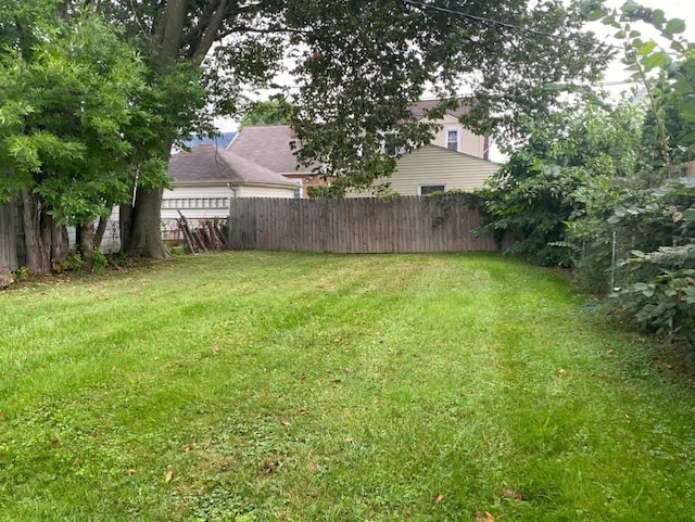 view of yard featuring fence