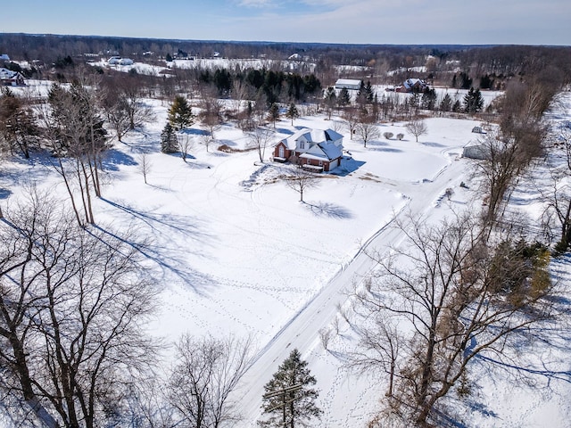 view of snowy aerial view