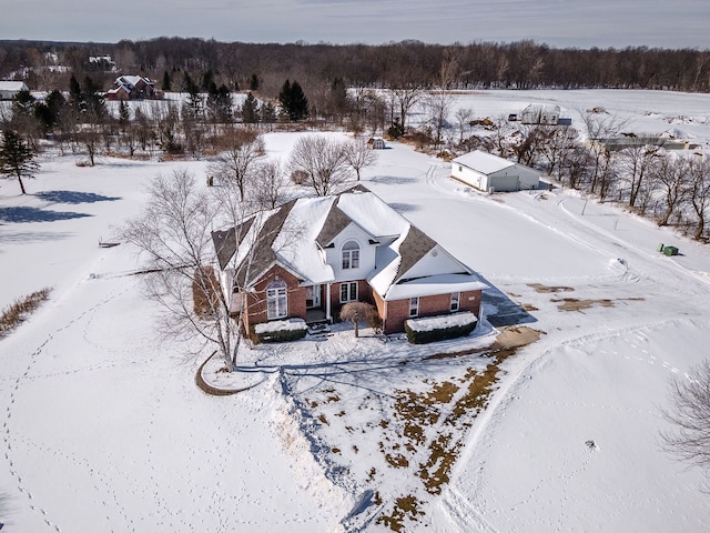 view of snowy aerial view