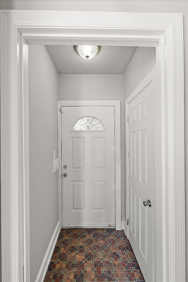 entryway with baseboards