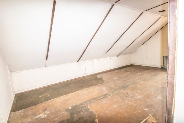 additional living space featuring lofted ceiling