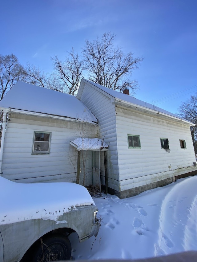 exterior space with a chimney