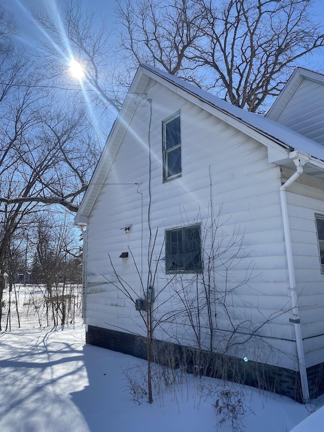 view of snowy exterior