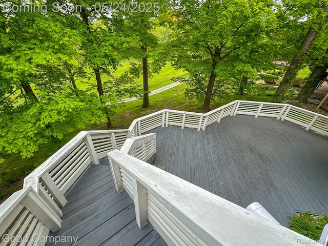 28036 Hickory Cir, Farmington Hills, MI 48331 - wooden deck featuring view of wooded area