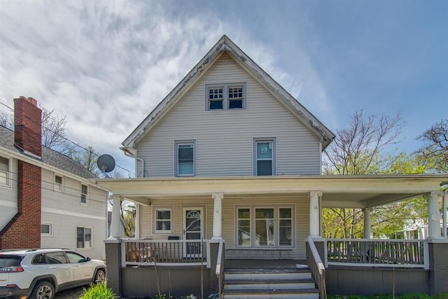 view of front facade featuring covered porch