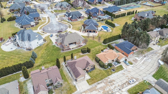 aerial view with a residential view