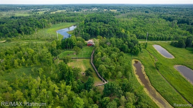 1286 Gray Fox Ct, Howell, MI 48843 - drone / aerial view of a nearby body of water and a heavily wooded area