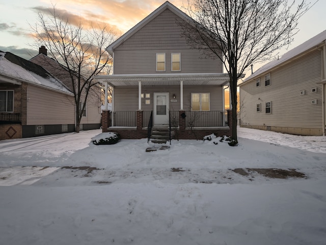 view of front of house with covered porch