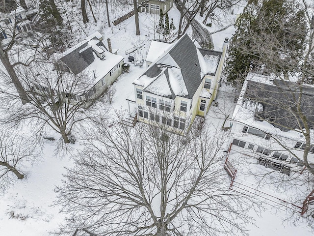 view of snowy aerial view