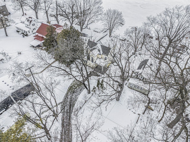 view of snowy aerial view