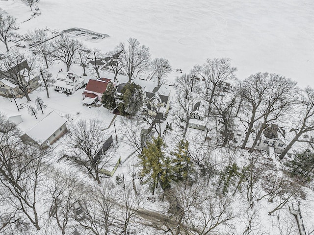 view of snowy aerial view