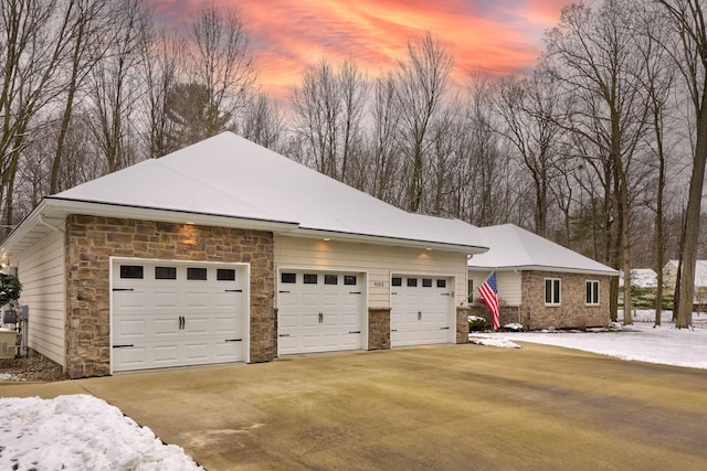 view of garage