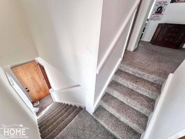 stairs with carpet floors