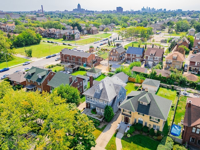 aerial view with a residential view