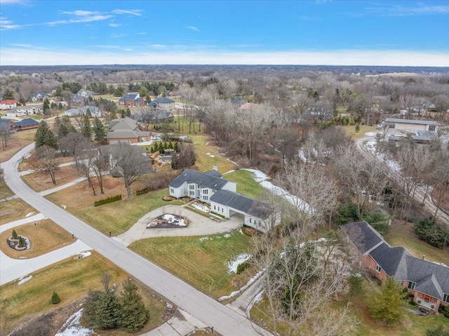 drone / aerial view with a residential view