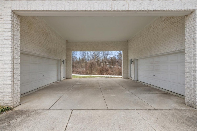 view of garage