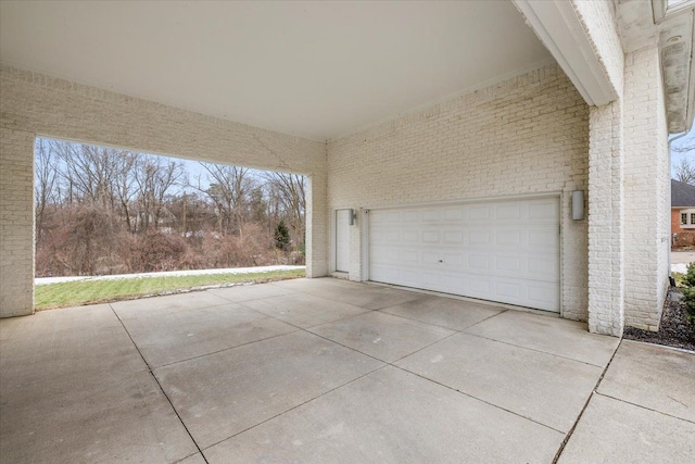 garage with driveway