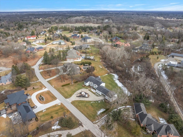 bird's eye view with a residential view