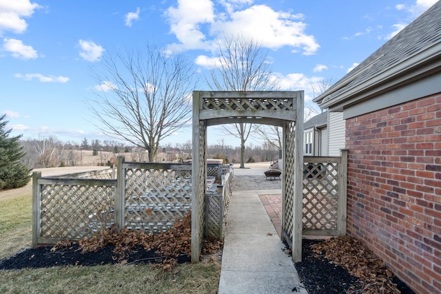 exterior space featuring fence