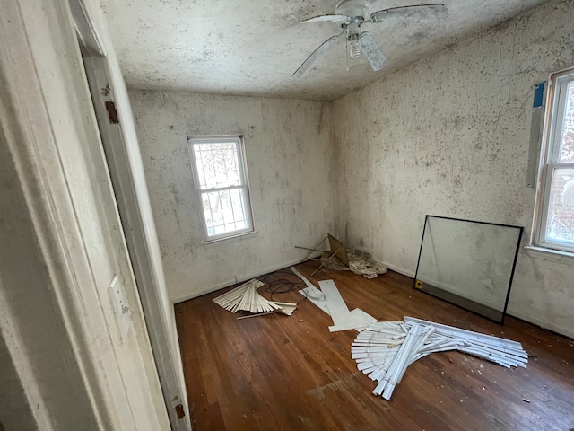 interior space featuring a ceiling fan