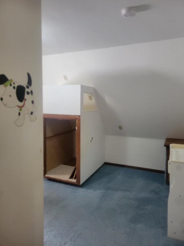 additional living space with carpet floors and lofted ceiling