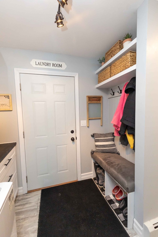 mudroom featuring baseboards