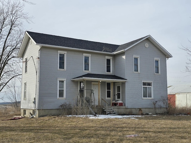 view of front of house with a front yard