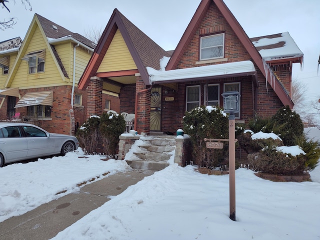 view of front of property with brick siding