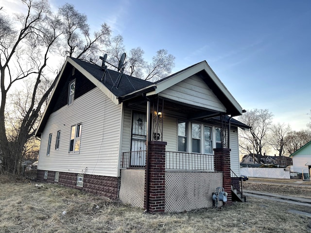 bungalow featuring a porch