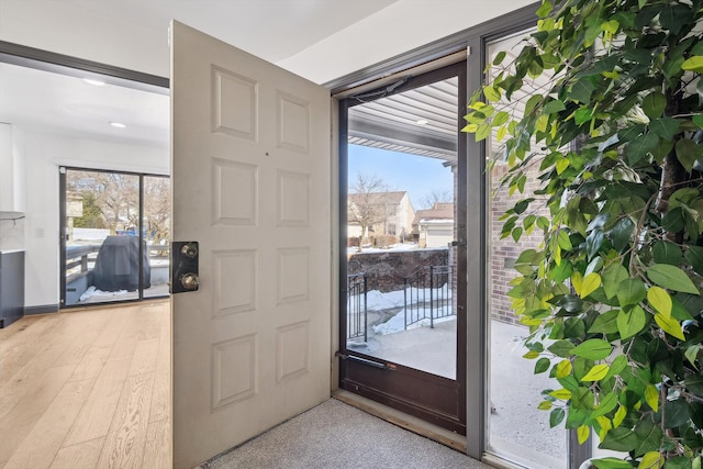 entryway featuring light wood-style flooring