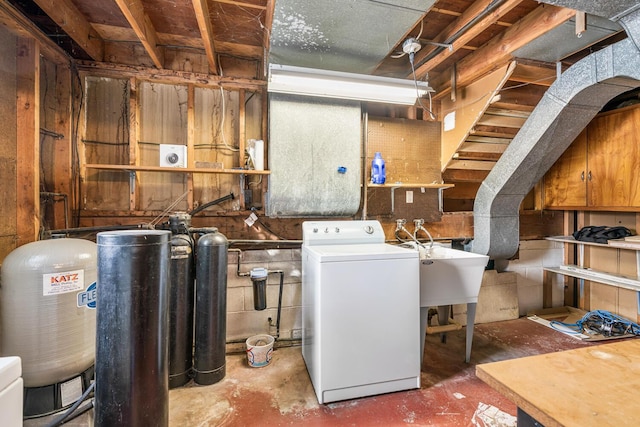 interior space with washer and dryer