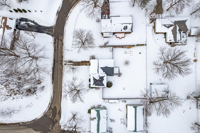 view of snowy aerial view