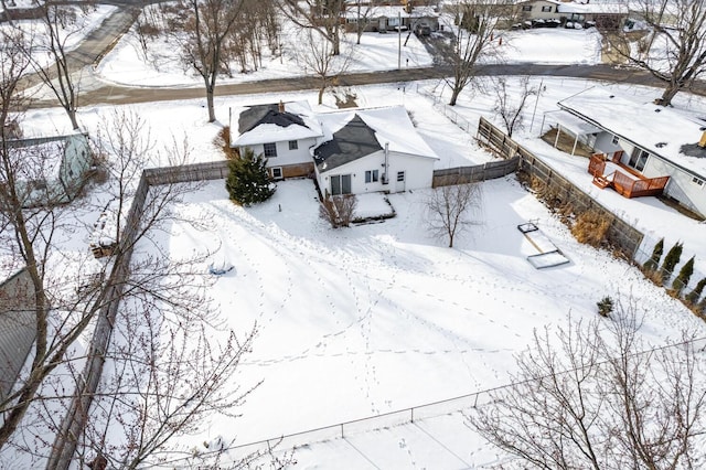 view of snowy aerial view