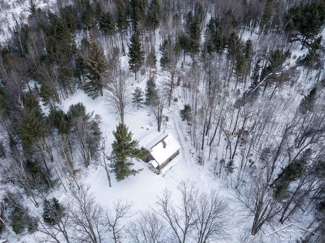 view of snowy aerial view