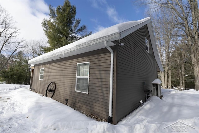 view of snow covered property