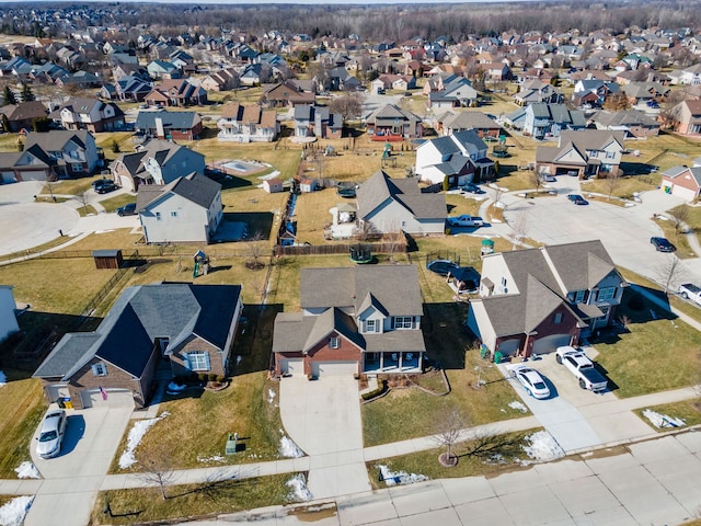 bird's eye view featuring a residential view