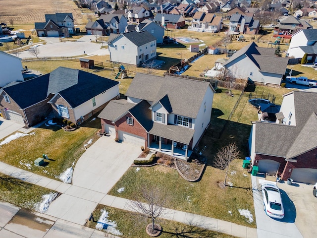 aerial view featuring a residential view