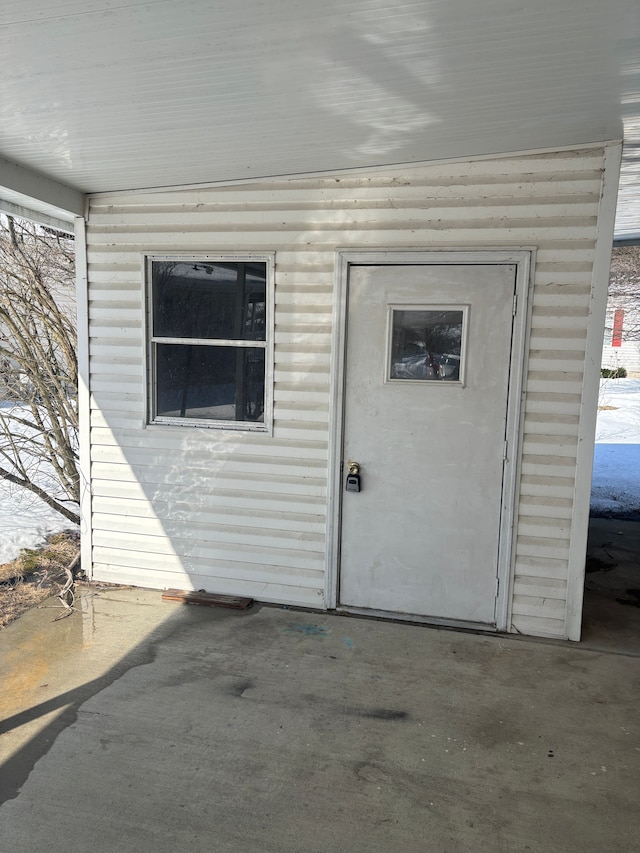 view of doorway to property