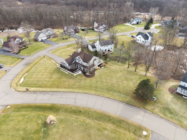 bird's eye view with a residential view