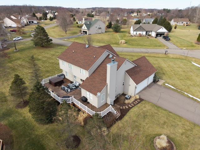 aerial view featuring a residential view