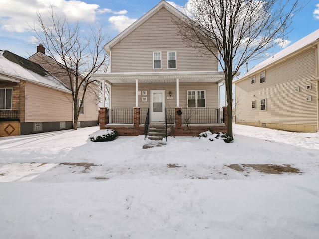 view of front of property featuring a porch