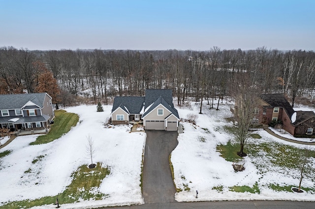 view of snowy aerial view