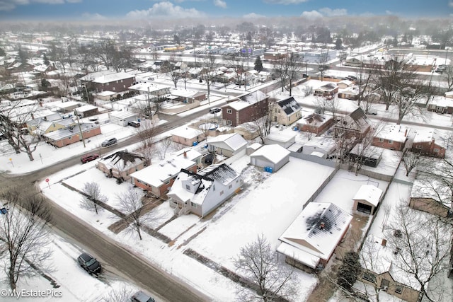 view of snowy aerial view