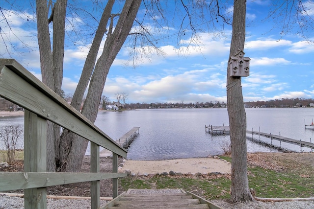 exterior space featuring a boat dock